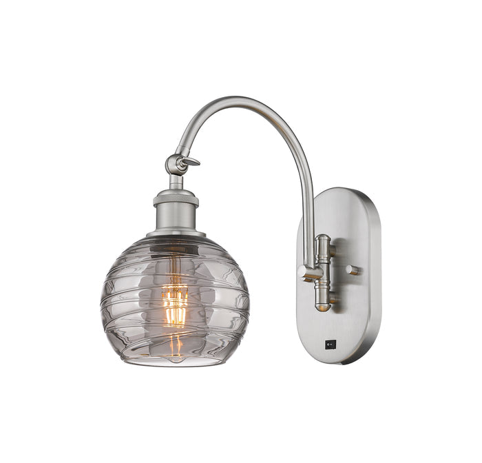 Brushed Satin Nickel / Light Smoke Deco Swirl