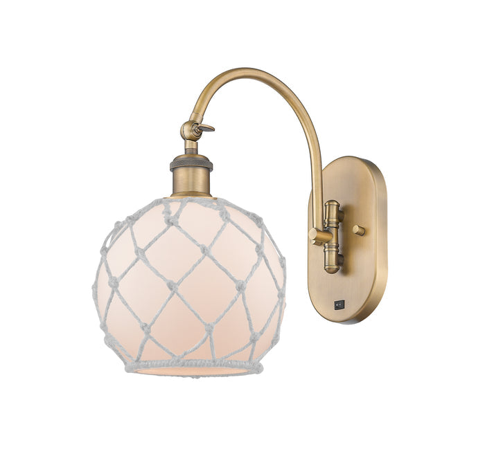 Brushed Brass / White Glass with White Rope