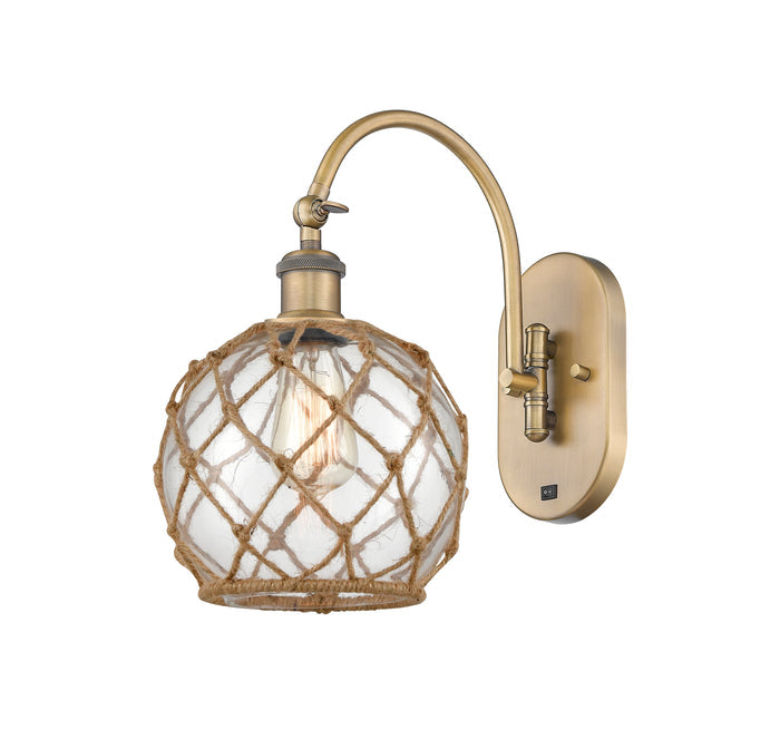 Brushed Brass / Clear Glass with Brown Rope