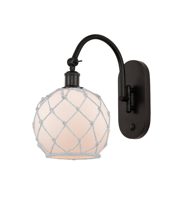 Oil Rubbed Bronze / White Glass with White Rope