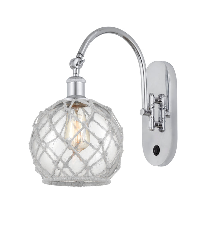 Polished Chrome / Clear Glass with White Rope