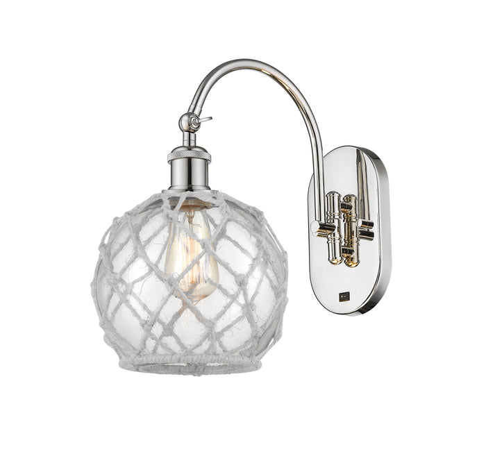 Polished Nickel / Clear Glass with White Rope