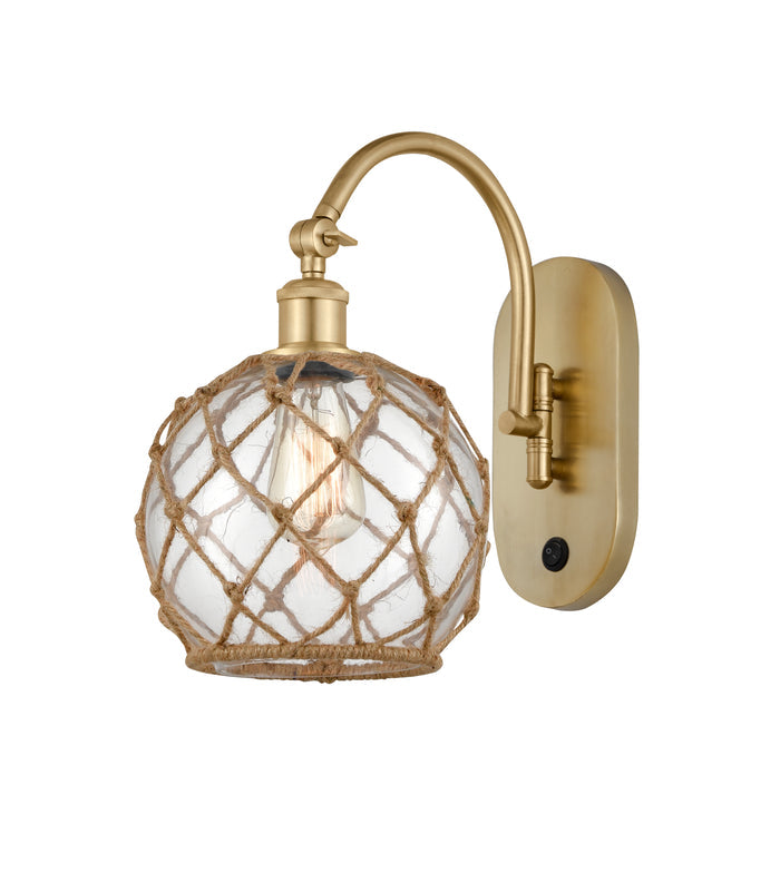 Satin Gold / Clear Glass with Brown Rope