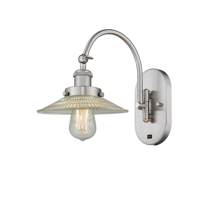Brushed Satin Nickel / Clear Halophane