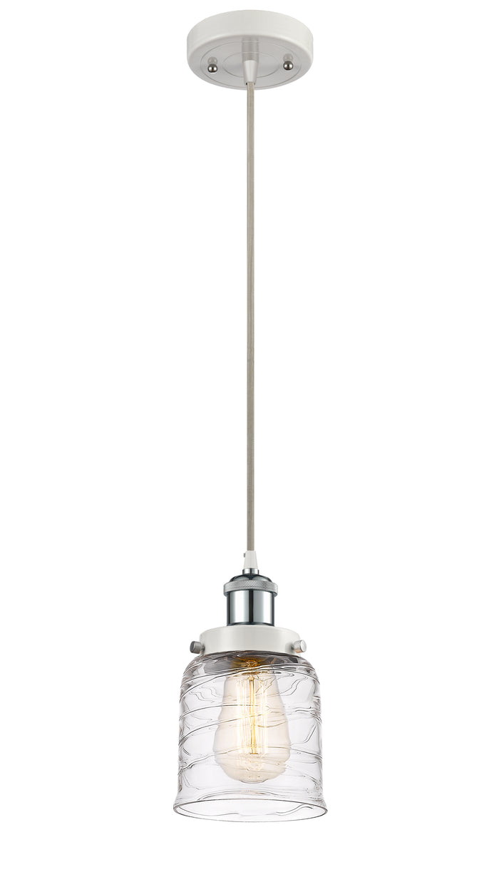 White Polished Chrome / Clear Deco Swirl