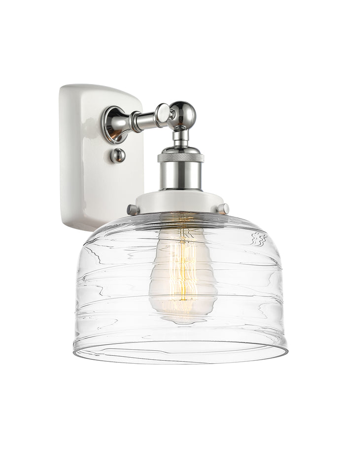 White Polished Chrome / Clear Deco Swirl