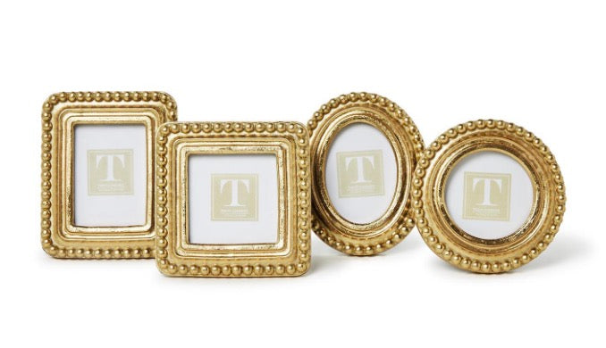Beaded Texture Set of 4 Gold Photo Frames