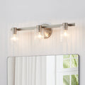 Bedminster 24-inch 3-light Brushed Nickel Vanity Light with Clear Ribbed Glass Shades