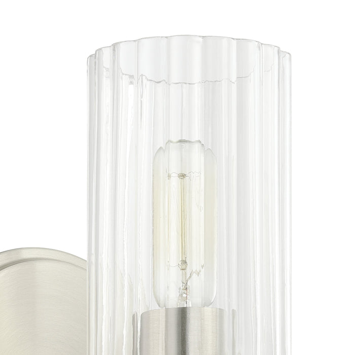 Bedminster 5-inch 1-light Brushed Nickel Vanity Light with Clear Ribbed Glass Shade