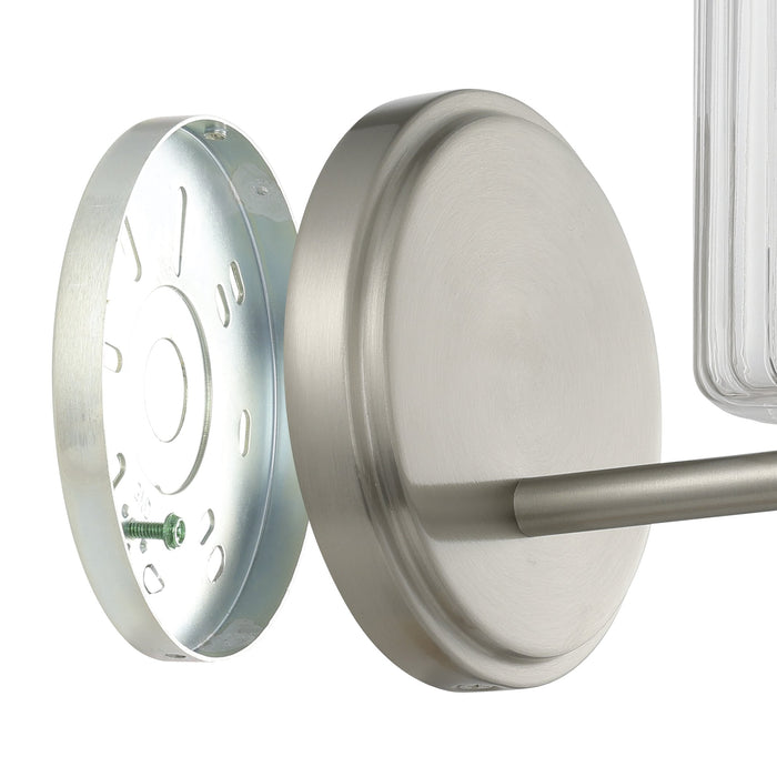 Bedminster 5-inch 1-light Brushed Nickel Vanity Light with Clear Ribbed Glass Shade