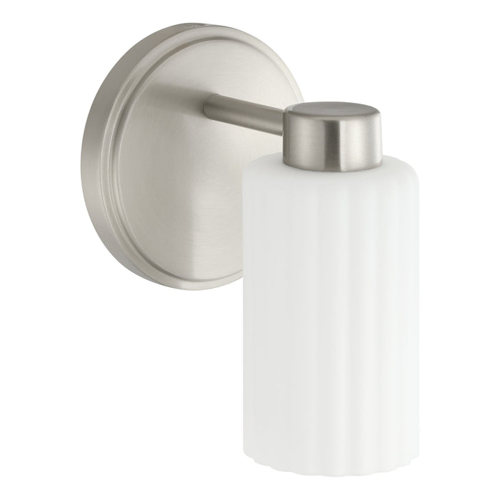 Bedminster 5-inch 1-light Brushed Nickel Vanity Light with Etched Opal Ribbed Glass Shade