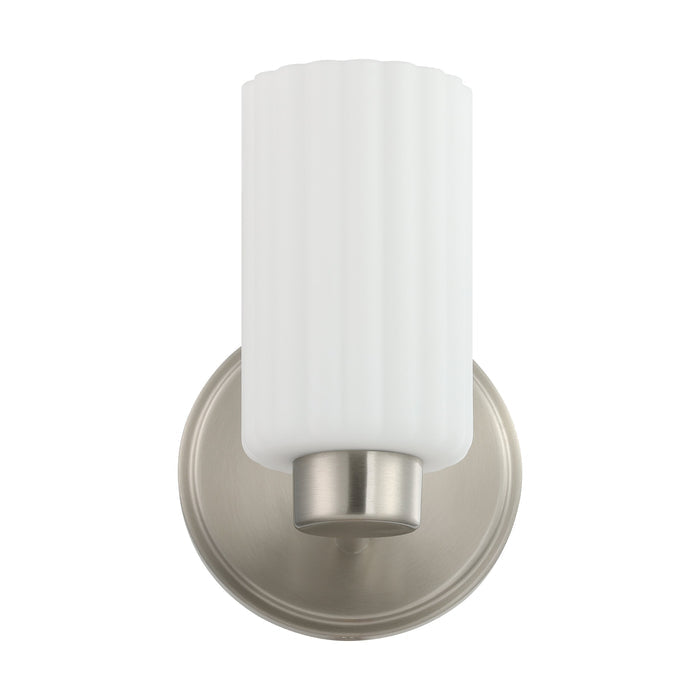 Bedminster 5-inch 1-light Brushed Nickel Vanity Light with Etched Opal Ribbed Glass Shade