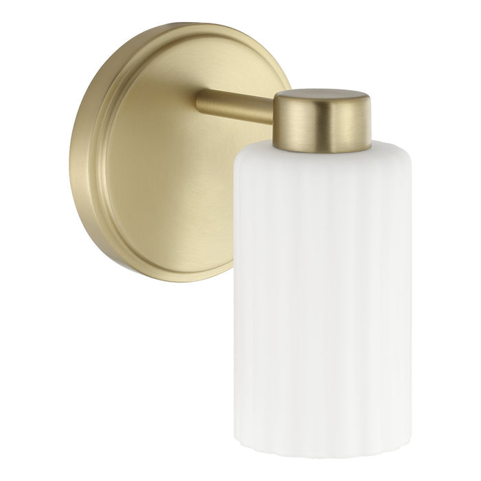 Bedminster 5-inch 1-light Champagne Gold Vanity Light with Etched Opal Ribbed Glass Shade
