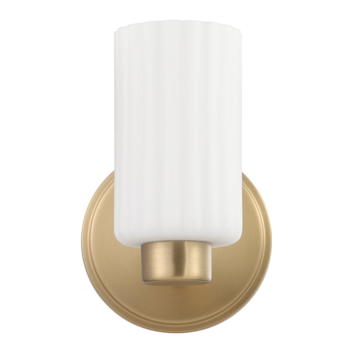 Bedminster 5-inch 1-light Champagne Gold Vanity Light with Etched Opal Ribbed Glass Shade