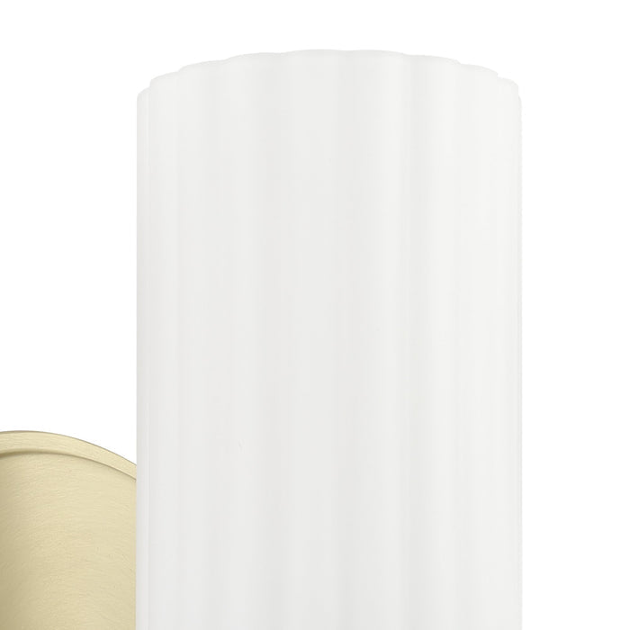 Bedminster 5-inch 1-light Champagne Gold Vanity Light with Etched Opal Ribbed Glass Shade