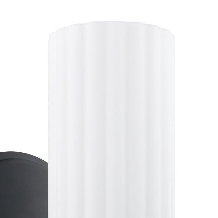 Bedminster 5-inch 1-light Matte Black Vanity Light with Etched Opal Ribbed Glass Shade