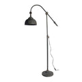 Benzara Iron Floor Lamp, Adjustable Length Arm, Industrial Style, 67 in., Antique Black, Model BM285020