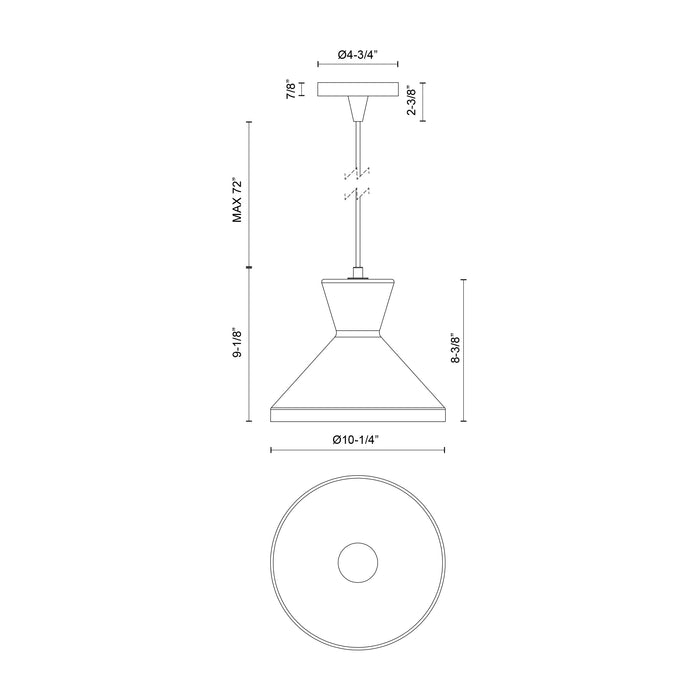 Betty 10-in Steel Pendant