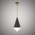 1 Lights Beverly Pendant Matte Black/ Aged Brass  Dimmable 60W