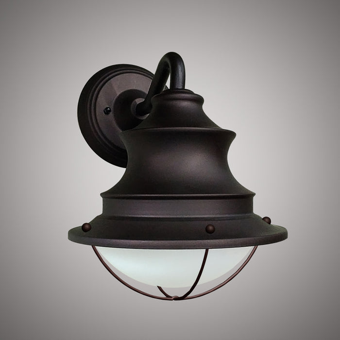 Black Powder Coated LED Exterior Wall Sconce  3CCT Wire Guard