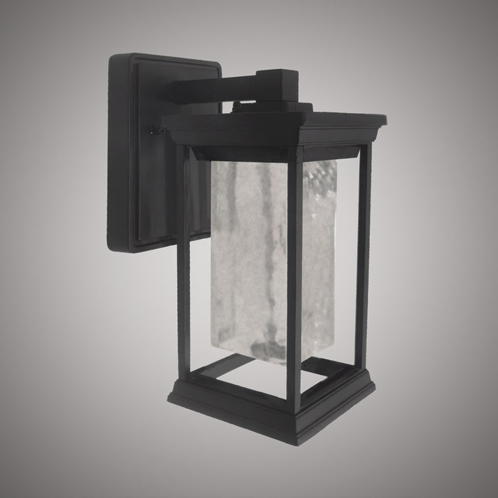Black Powder Coated LED Extra Large Exterior Wall Sconce  3CCT Clear Glass