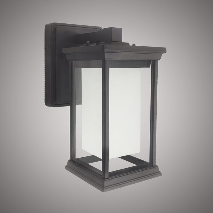 Black Powder Coated LED Square Exterior Wall Sconce  3CCT Clear Glass