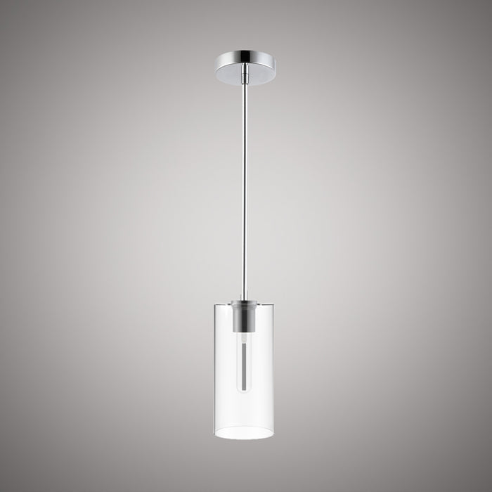 1 Lights Blake Polished Chrome Clear Glass Pendant
