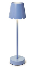 Blue LED Portable Cordless Table Lamp with Scalloped Edge Shade in Gift Box