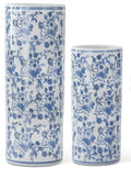 Blue & White Chinoiserie Cylinder Vases