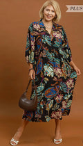 Boho Paisley Tiered Midi Dress