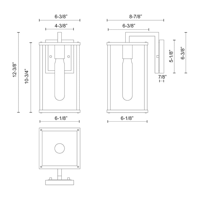 Brentwood 12-in Steel Outdoor Wall Sconce