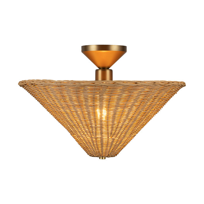 Brushed Gold/Rattan