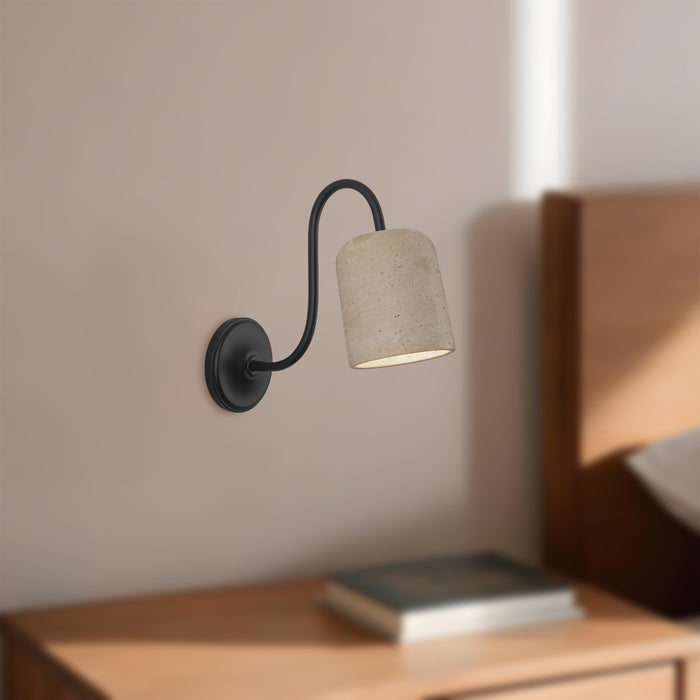 Matte Black/Travertine