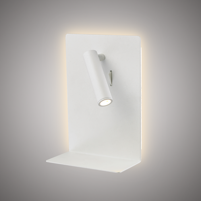 Bronx Bedside Wall Light Matte White  Dimmable 11W