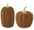 Brown Velvet Flocked Pumpkins
