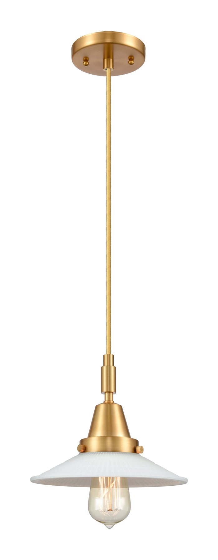 Satin Gold / Matte White Halophane