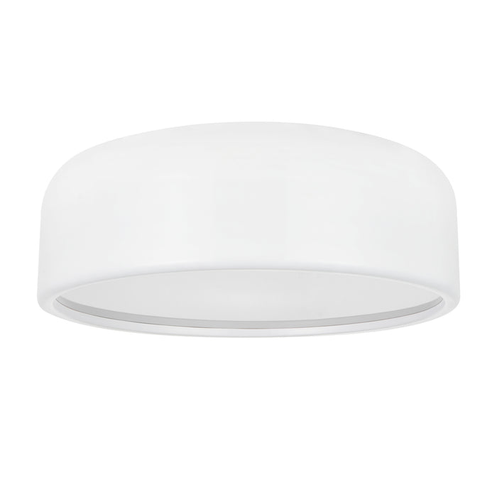 Campton 3 Light White Drum Shade Flush Mount