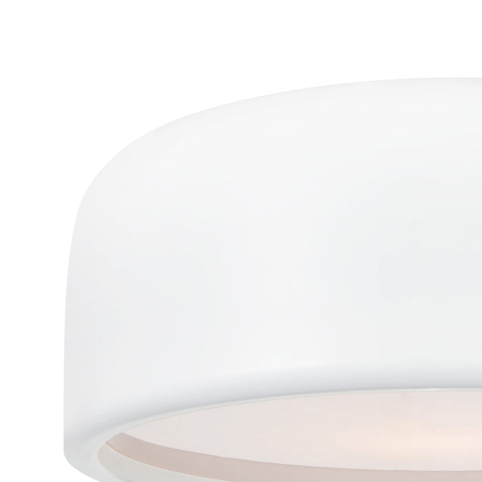Campton 3 Light White Drum Shade Flush Mount