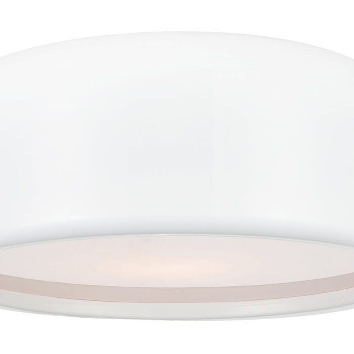 Campton 3 Light White Drum Shade Flush Mount