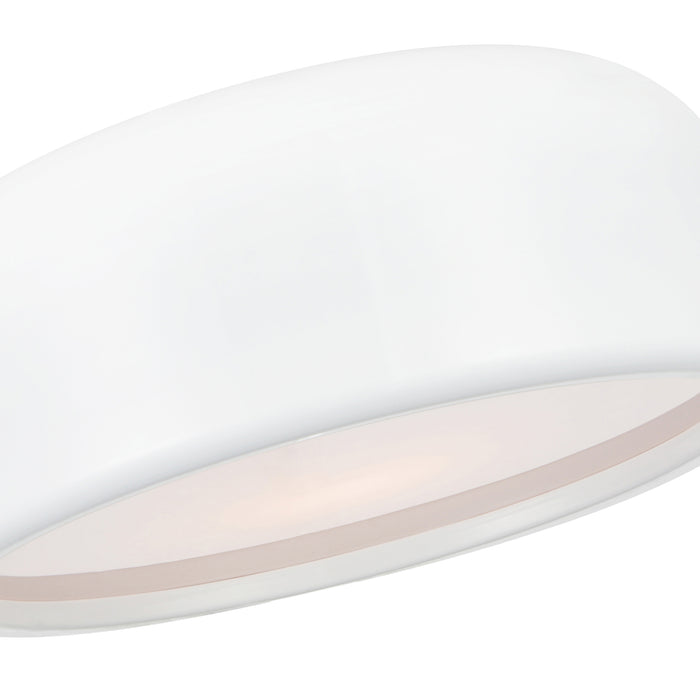 Campton 3 Light White Drum Shade Flush Mount