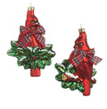 Cardinal With Holly And Bow Ornament