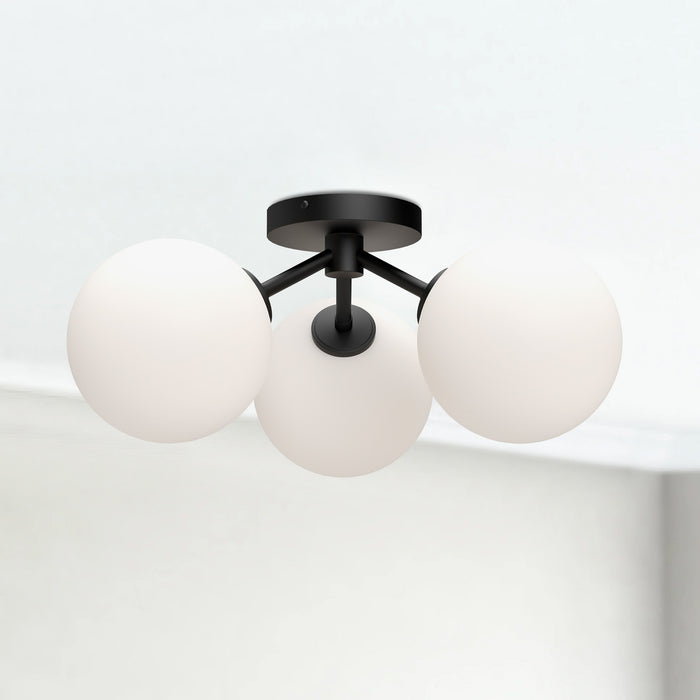 Cassia 17-in Steel Semi-Flush Mount