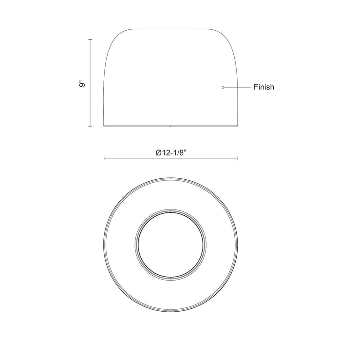 Cayne 12-in Steel Flush Mount