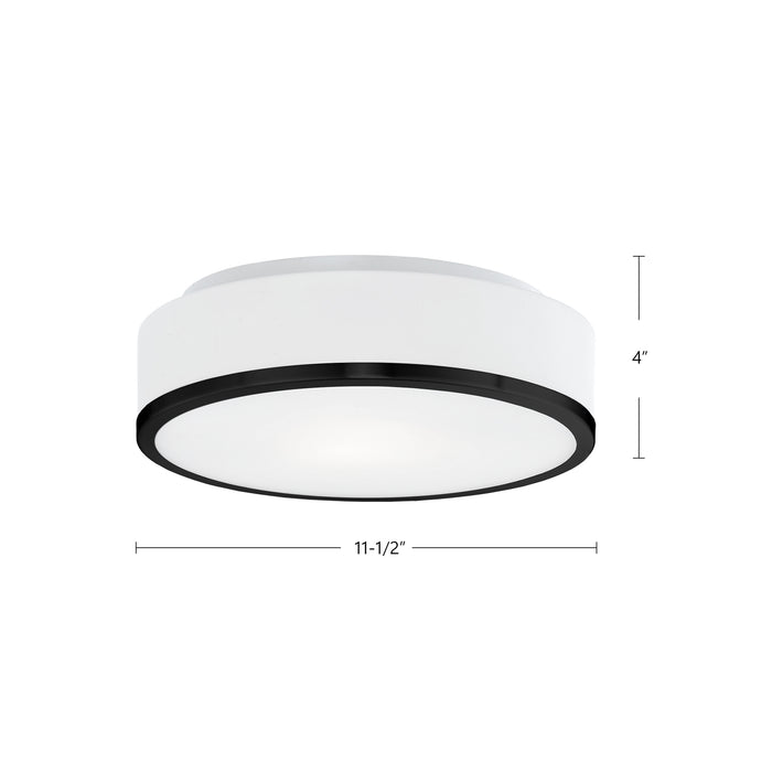 Charlie 12-in 2 lights Steel Flush Mount