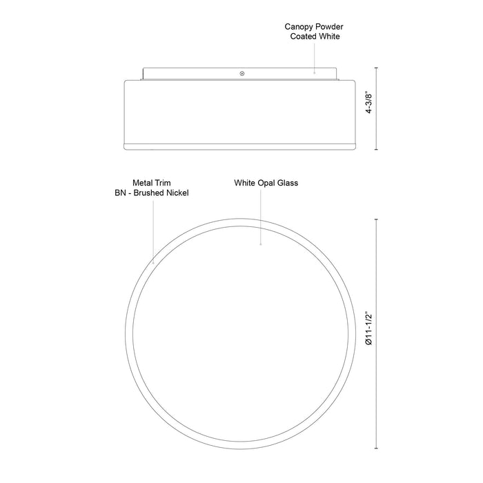 Charlie 12-in Steel Flush Mount