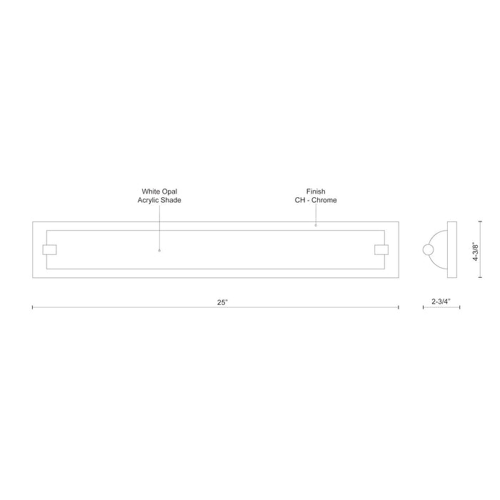Charlotte 25-in Aluminum Vanity Light