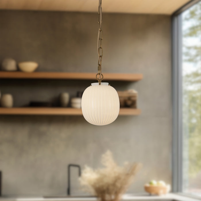 Cherise 7-in Steel Pendant