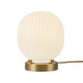 Brushed Gold/Glossy Ribbed Opal Glass