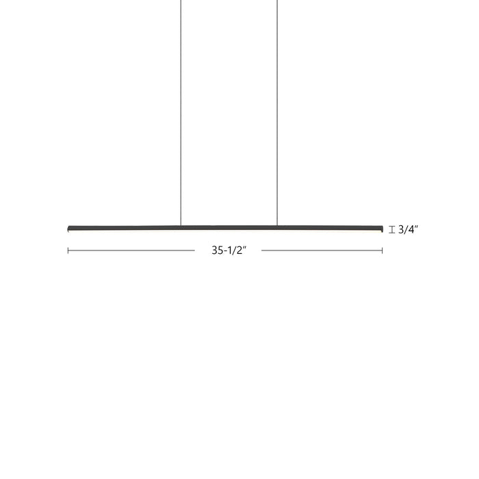 Chute 35-in Slim Bar Linear LED Pendant