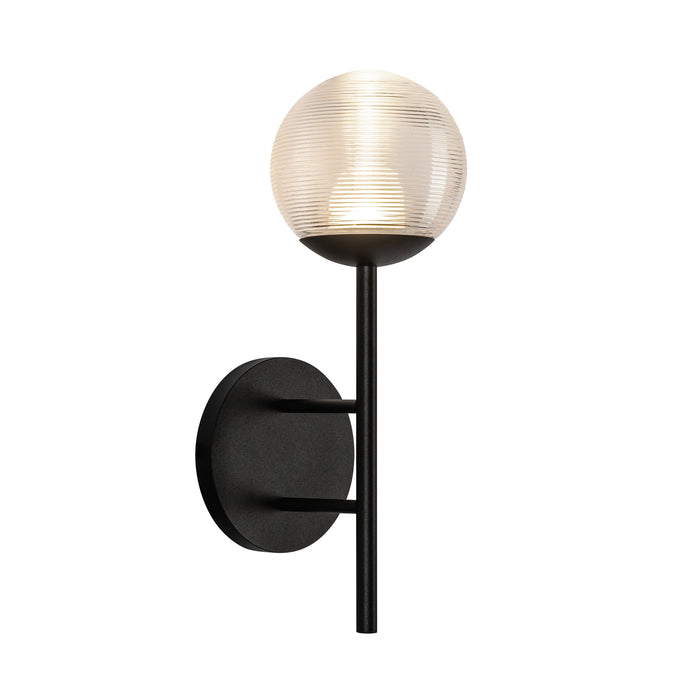 Black/Clear Ribbed Glass